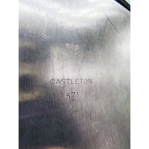 Serving Tray Vintage Castleton Round Plate Etched Patina International Silver Co - Picture 15 of 16